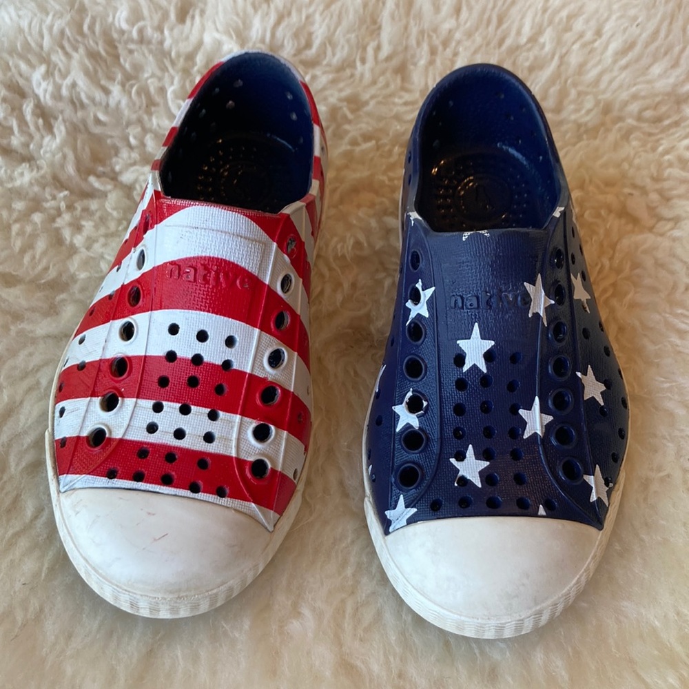 Red White & Blue Native Toddler Shoes Size 8